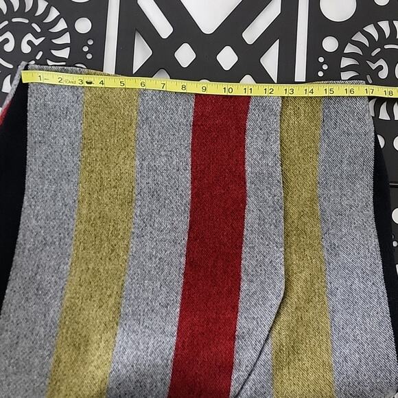 ASOS Women's Polyester Wool Blend Striped Wrap Full Length Skirt 12 - Picture 11 of 11